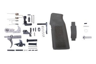 AR-15 LPK with olive drab green pistol grip and trigger guard.